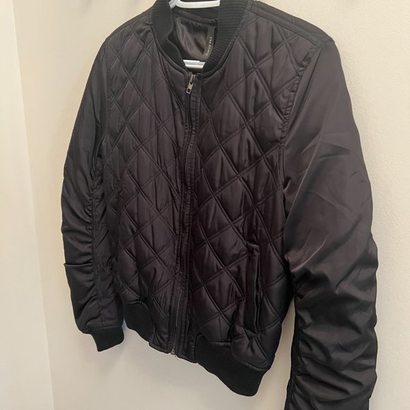 Black Ruched Bomber! - Picture 2 of 6